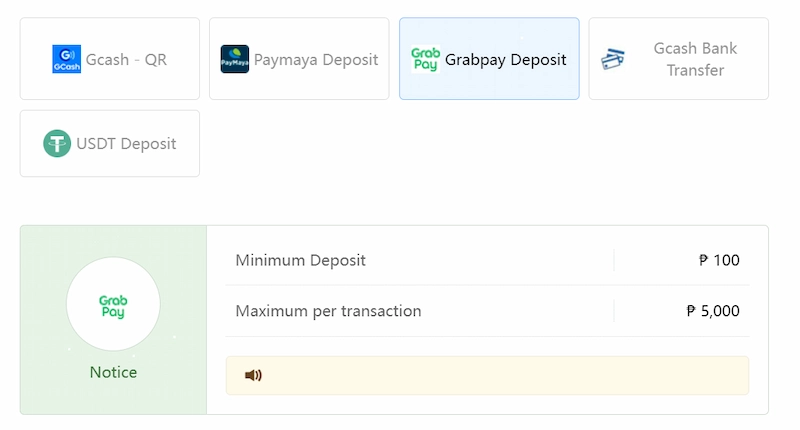 Top-up 50JILI using GrabPay