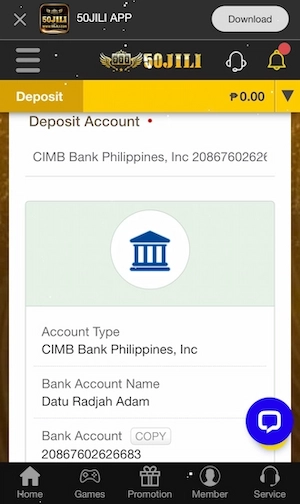 Deposit 50JILI via Online Payment